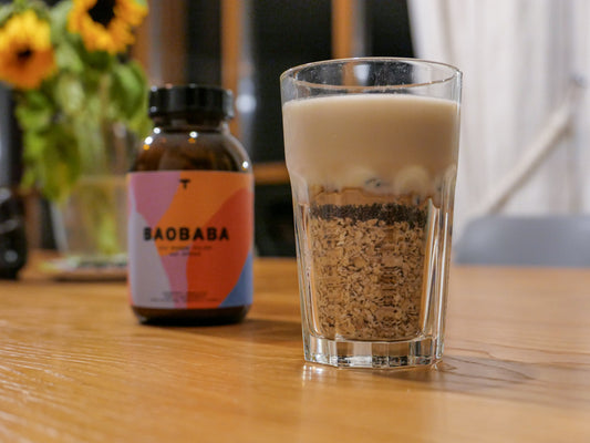 Rezept Tipp fürs Frühstück: Overnight Oats – Haferflocken mit Baobab Pulver
